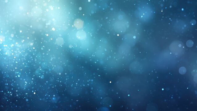 青いボケ光の抽象的背景 光の粒と柔らかな輝き 背景素材