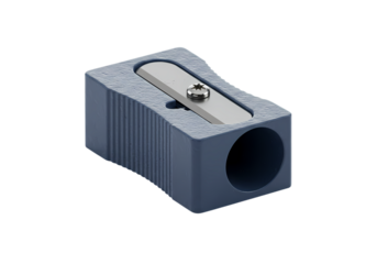 Sharp blue pencil sharpener ready for use