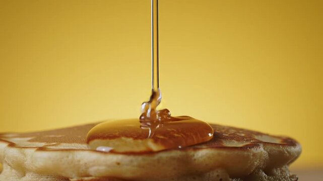Vector Stack of Pancakes with Maple Syrup, Butter, and Berries for Breakfast