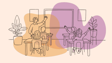 Teacher teaching students in the classroom