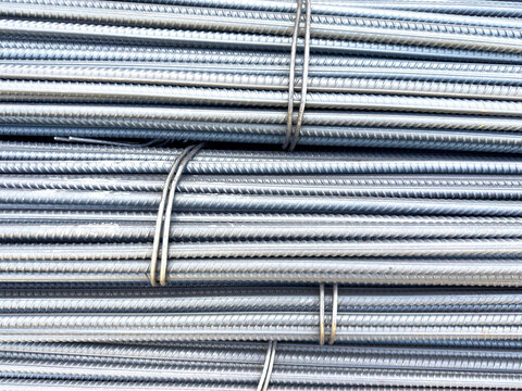 Stacked Steel Rebars