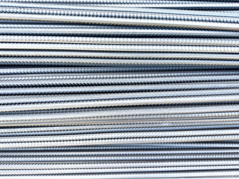 Stacked Steel Rebars
