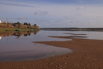 Fototapeta premium summer landscape on the northern river in Russia, view of the Mezen