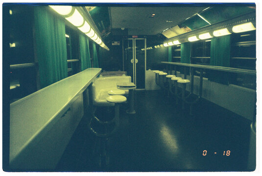 Empty Diner Bar Stools Train