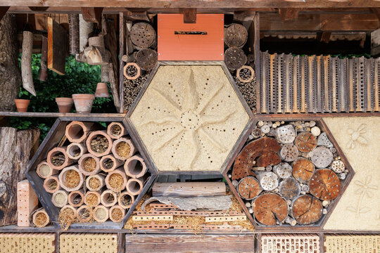 Differently designed construction with many hiding places for in