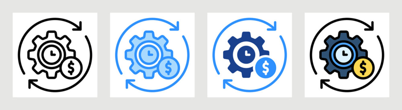 Cost Efficiency Icon Collection Set Multiple Style