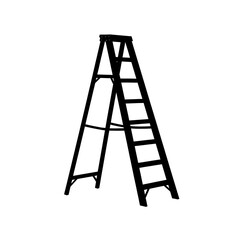 An isolated aluminum stepladder vector illustration on white background for construction or home work