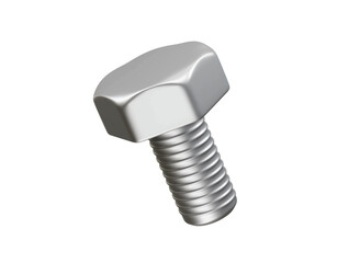 Metallic Hex Head Bolt icon 3d rendering illustration