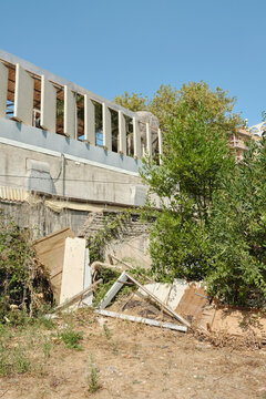 Discarded house materials in a abandoned private property