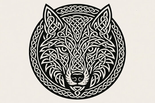 Celtic Wolf Mandala simple 