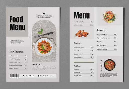 Food Menu Template Layout