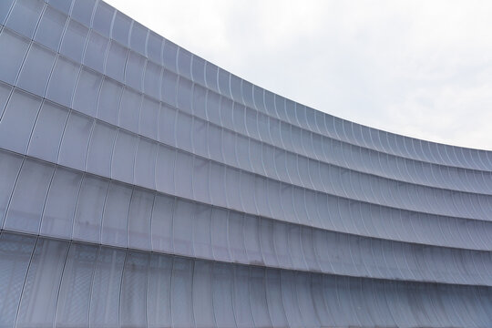 Modern curved metal facade architecture