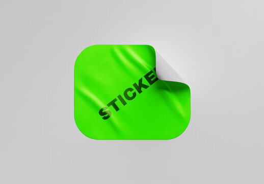 Peeling Sticker Mockup Design