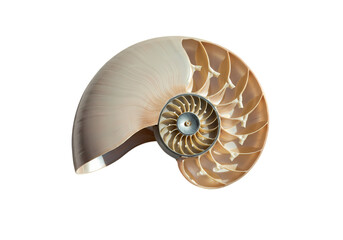 Obraz premium Discover nature's perfect spiral in nautilus shell cross-section
