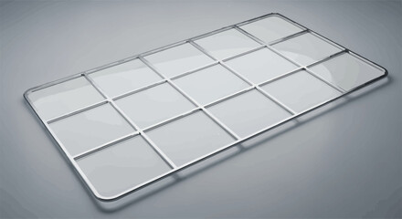 Clean, empty metal cooling rack on a plain gray background, ready for use.