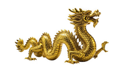 Fototapeta premium Dragon, golden chinese statue