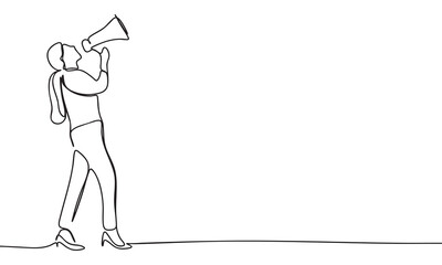 Announcing with Megaphone - Continuous Line Drawing