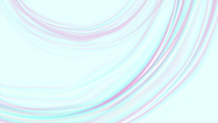 Holographic blurred glossy wavy circles abstract background