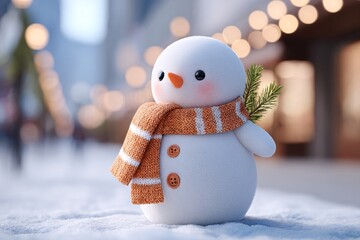 눈 내린 마을의 눈사람