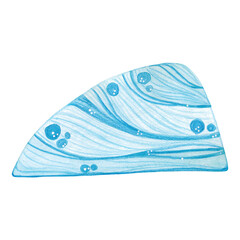 Snowy hill, snowdrift, drift, stylized, cartoonish. Hand-drawn watercolor illustration. Design for scrapbooking, cards, and children's construction kits. Winter, snow, hill, season, cold