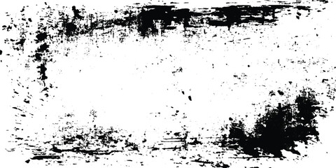 Black Ink Splatter Grunge Texture on White High Contrast Grunge Overlay for Graphic Design Print and Digital Backgrounds.