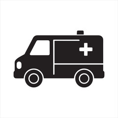 ambulance vehicle icon silhouette vector illustration