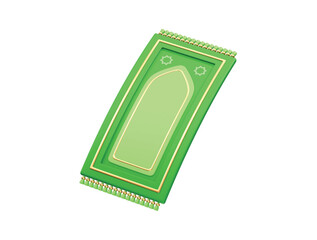 Stylized Green Islamic Prayer Mat 3D Render illustration icon 3d