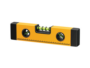 Yellow Spirit Level Tool for Construction and Measurement illustration icon 3d