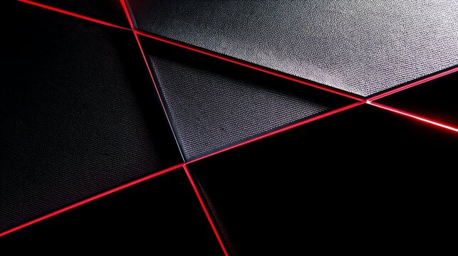 Abstract Dark Geometric Pattern with Red Lines for Modern Design