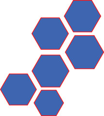 Abstract background with blue hexagonal pattern.