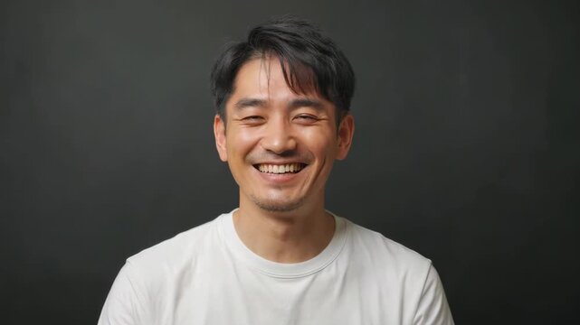 Close-up of man's smiling expression