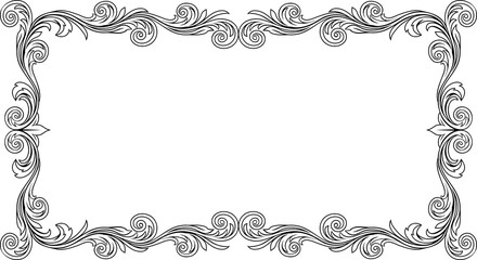 Filigree Heraldic Crest Motif Floral Pattern Frame