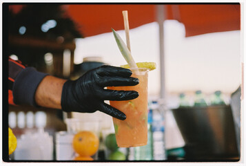 Refreshing Cocktail Served Outdoor 