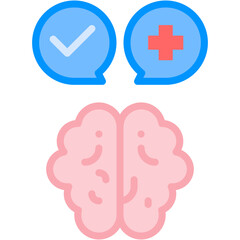 Mental Health Vector Icon Brain Psychology and Therapy Healthcare Symbol