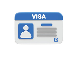 Visa Identification Card Icon 3d render illustration