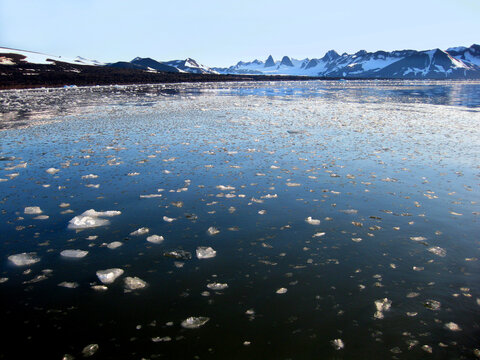 Fragments of Ice in Arctic Waters, Svalbard Islands