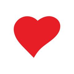 Red heart shape vector isolated on a clean white background, symbolizing love, passion, and health concepts.