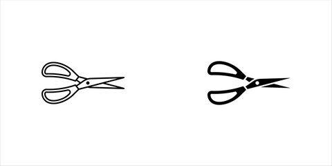 Scissors icon set. Cut symbol. Paper clippers vector illustration. Shears sign. Hairdresser pictogram. Colored cartoon scissors icon isolated.