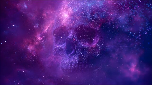 Human skeletal structure appears formed from vibrant interstellar cosmic dust and gas