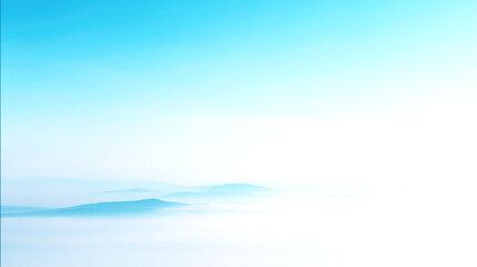 Fototapeta premium Minimal Misty Landscape with Blue Sky and Soft Horizon 