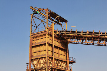 Railway station of Zouerate. Mauritania Desert train, Train du Desert, The vintage train in Sahara desert, that crosses between Zouerate and Nouadhibou.
