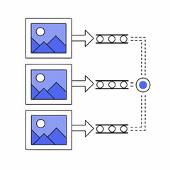 Batch of image uploading processing illustration 