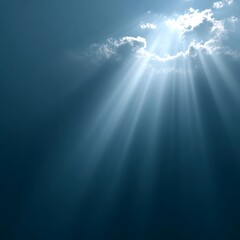 Fototapeta premium Heavenly rays breaking through clouds glowing divine background