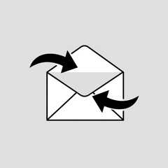 Vector illustration of incoming and outgoing mail icon