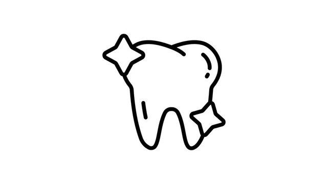 Catch a sight of this trendy line animated icon of clean tooth