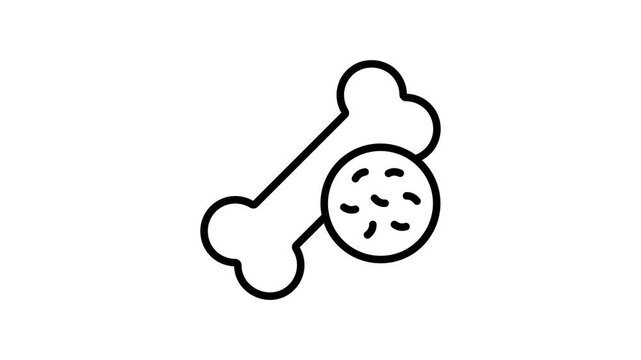 A well designed line animated icon showing bone cancer concept