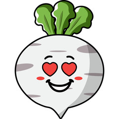 Cute Cartoon Radish Illustration