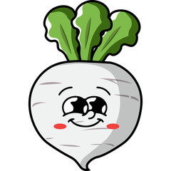 Cute Cartoon Radish Illustration
