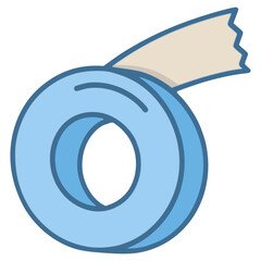 Medical bandage elastic first aid kit flat color vector illustration template design