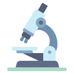 microscope science research professional work flat color vector illustration template design